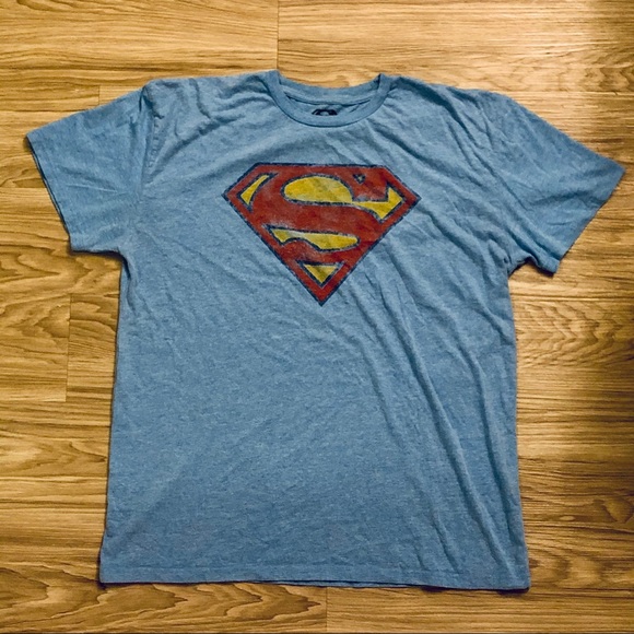 light blue superman shirt